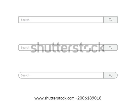 Search Bar Icon Set Set Isolated on White Background. Vector Illustration