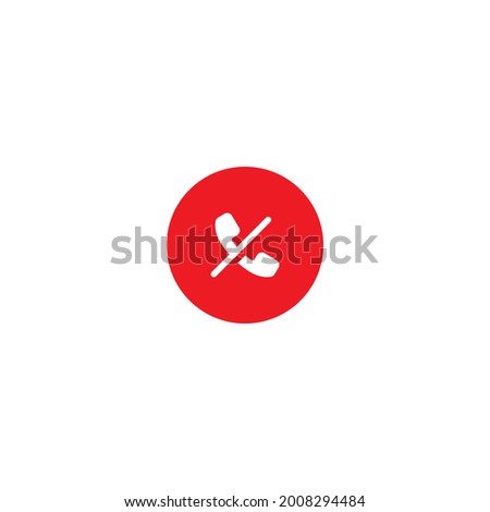 Block Call Button Icon Vector Isolated on White Background