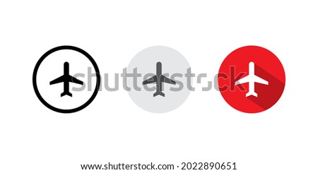 Airplane Mode Icon Vector in Flat Design Style. Plane, Flight Symbol Images