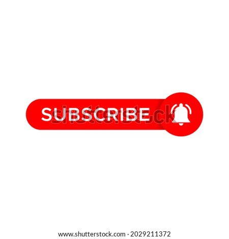 Subscribe Button Icon Vector with Bell