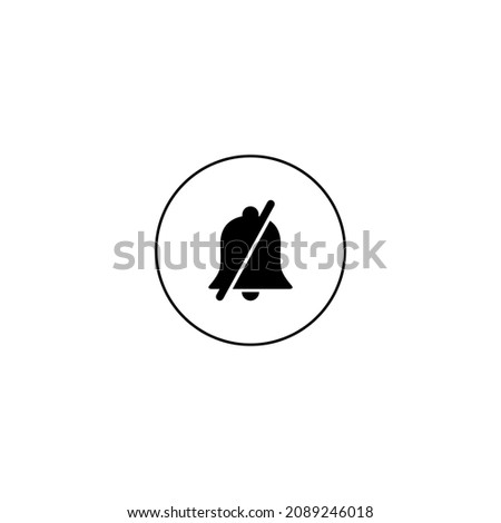 Silent Notification, Mute Bell Icon Vector Isolated on White Background