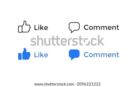 Like and Comment Icon. Social Media Elements. Vector Illustration
