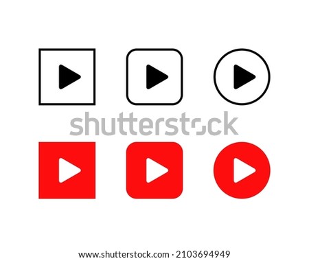 Play Button Icon in Flat Style. Vector Illustration