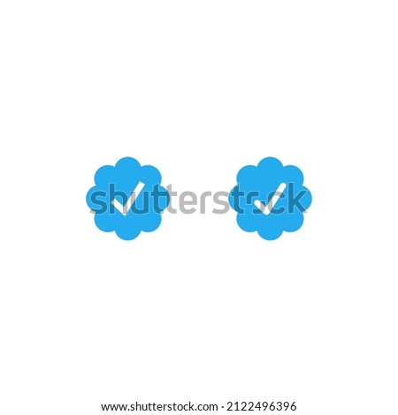 Blue Check, Verified, Official Tick Icon Vector of Social Media