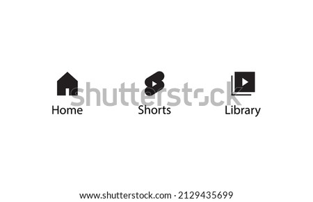 Home, Shorts, and Library Icon Vector Illustration