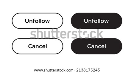 Unfollow and Cancel Button Icon Vector Illustration