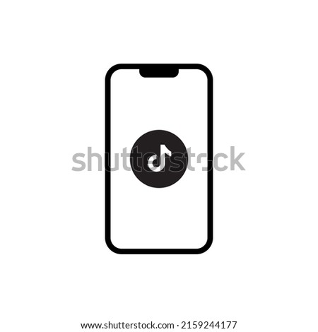 Tiktok icon on smartphone screen. Social media logo vector