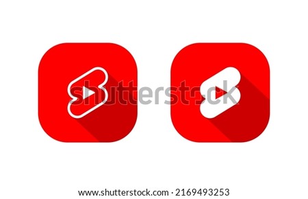 Short video, shorts icon isolated on square button