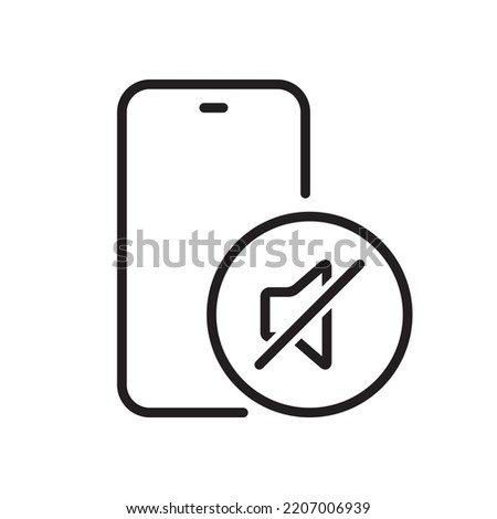 Silent mode, silence mobile phone icon vector in clipart style. No sound cellphone sign symbol