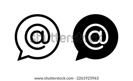 Mention icon vector isolated on speech bubble background