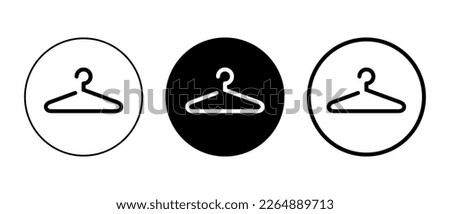Clothes hanger icon vector. Wardrobe and household concept
