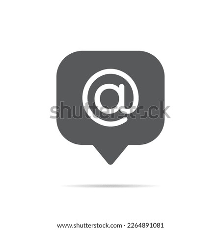 Speech bubbles with mention icon vector. Trendy Mentions logo concept