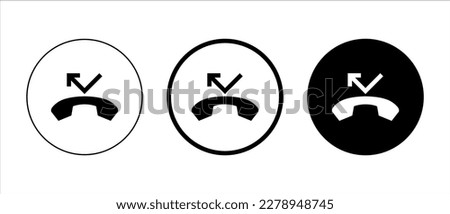 Missed call phone icon vector isolated on circle background