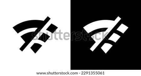 Disconnected wifi icon vector. Failure network concept