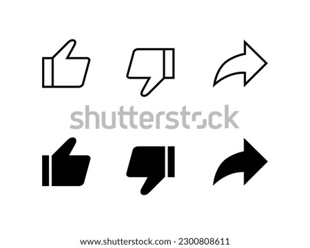 Like, dislike, and share icon vector. Youtube channel subscription elements
