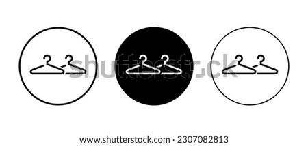 Clothes hanger icon vector. Wardrobe symbol isolated on circle background