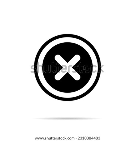 Cross icon vector isolated on circle outline