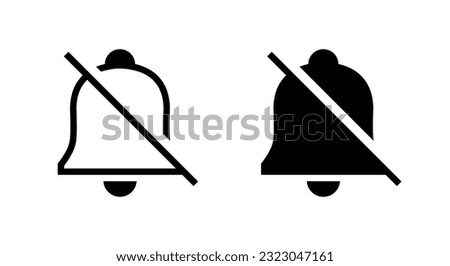 Silent notification icon vector. Crossed out bell sign symbol. No notifications concept