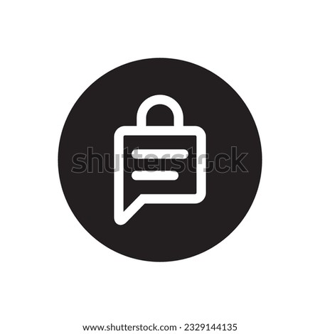 Chat lock icon vector. Social media encryption message symbol