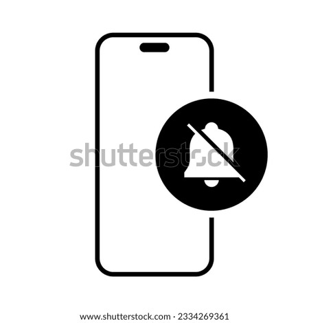 Notification off smartphone icon vector. Silent mode mobile phone sign symbol