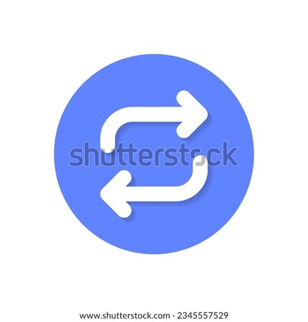 Repost, retweet, share button icon vector in flat style