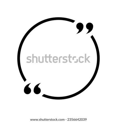 Text quote sign in flat style. Circle quotes frame icon vector