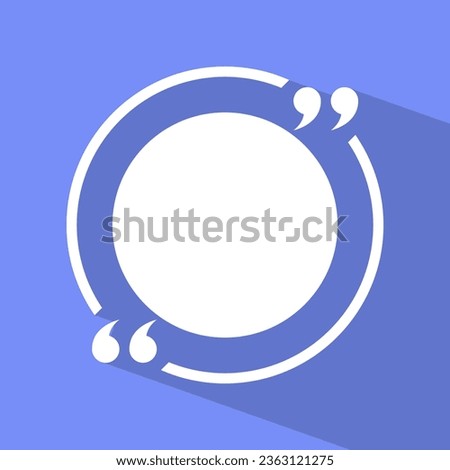 Text quote sign in flat style. Blank circle icon vector