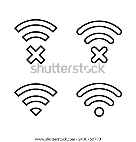 Wifi signal icon in line style. Offline and online symbol vector