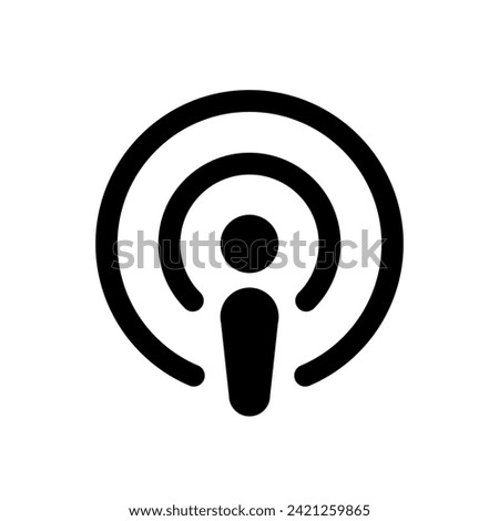 Podcast icon vector in trendy style. Podcasting sign symbol