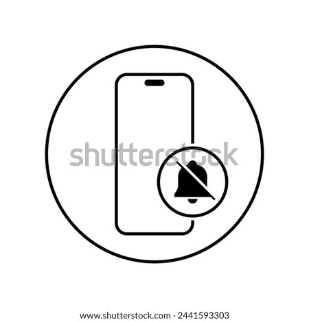 Silent mode with smartphone icon vector. Turn off sound sign symbol