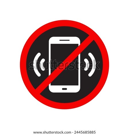 No ringing phone sign icon vector. Turn off notification sign symbol