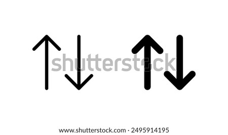 Arrow sort icon in trendy style. Item sorting sign symbol