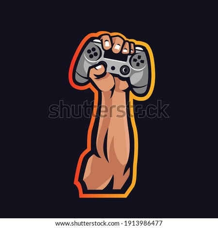 Hand With Controller in Hand Mascot Logo Vector Design
