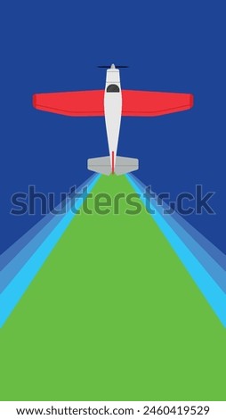 Propeller plane transition with green screen background
