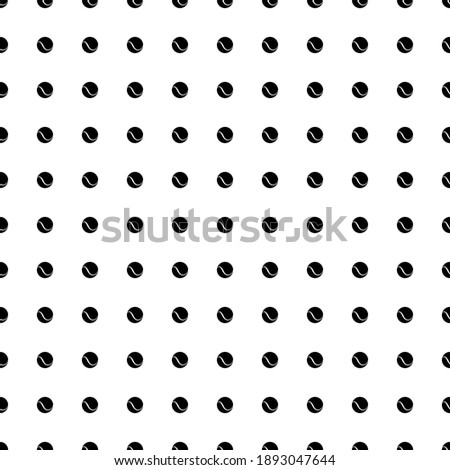 Square seamless background pattern from black tennis balls. The pattern is evenly filled. Vector illustration on white background