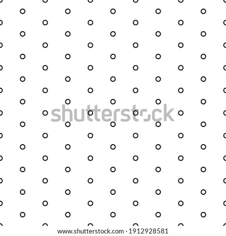 Square seamless background pattern from geometric shapes. The pattern is evenly filled with small black circle symbols. Vector illustration on white background
