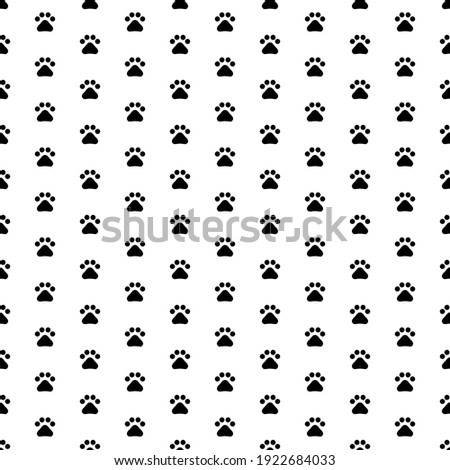 Square seamless background pattern from geometric shapes. The pattern is evenly filled with big black pet symbols. Vector illustration on white background