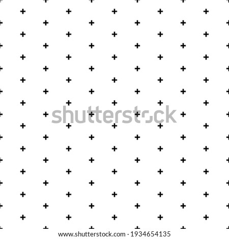Square seamless background pattern from geometric shapes. The pattern is evenly filled with small black plus symbols. Vector illustration on white background