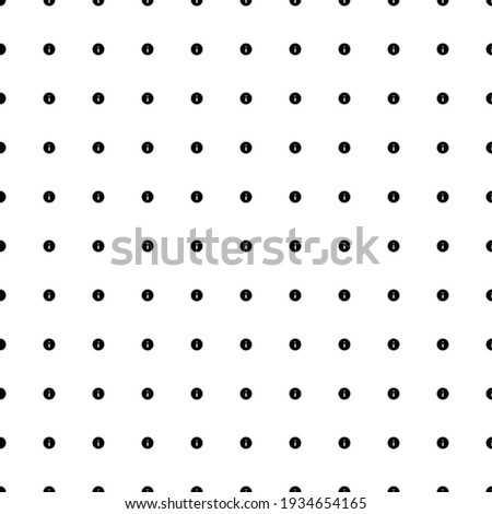 Square seamless background pattern from geometric shapes. The pattern is evenly filled with small black info symbols. Vector illustration on white background