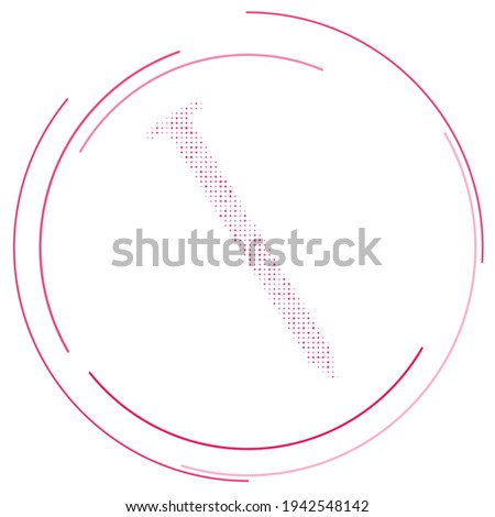 The metal nail symbol filled with pink dots. Pointillism style. Vector illustration on white background