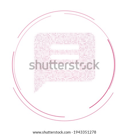 The chat symbol filled with pink dots. Pointillism style. Vector illustration on white background