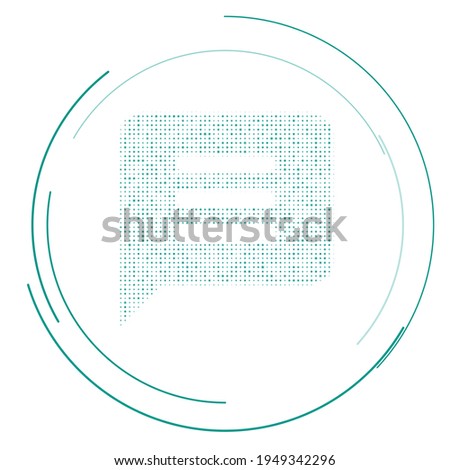 The chat symbol filled with teal dots. Pointillism style. Vector illustration on white background