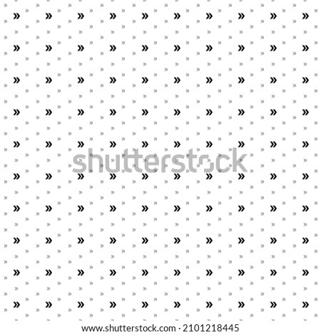 Square seamless background pattern from geometric shapes are different sizes and opacity. The pattern is evenly filled with small black double arrow symbols. Vector illustration on white background