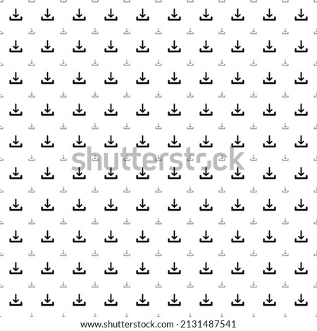Square seamless background pattern from black download symbols are different sizes and opacity. The pattern is evenly filled. Vector illustration on white background