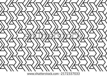 Seamless pattern completely filled with outlines of double arrow symbols. Elements are evenly spaced. Vector illustration on white background