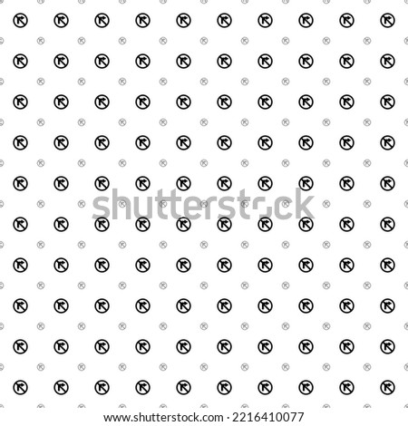 Square seamless background pattern from geometric shapes are different sizes and opacity. The pattern is evenly filled with black no right turn signs. Vector illustration on white background