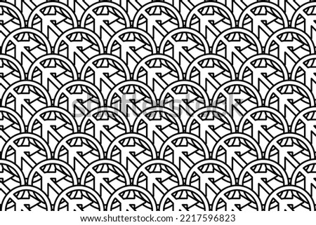 Seamless pattern completely filled with outlines of no right turn signs. Elements are evenly spaced. Vector illustration on white background