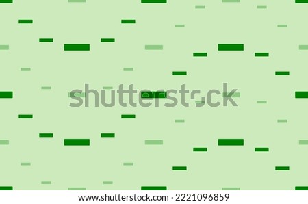 Seamless pattern of large and small green minus symbols. The elements are arranged in a wavy. Vector illustration on light green background