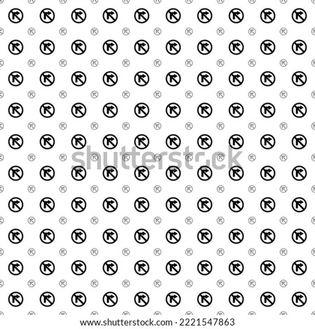 Square seamless background pattern from geometric shapes are different sizes and opacity. The pattern is evenly filled with big black no right turn signs. Vector illustration on white background