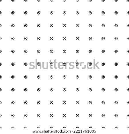 Square seamless background pattern from geometric shapes. The pattern is evenly filled with small black no right turn signs. Vector illustration on white background